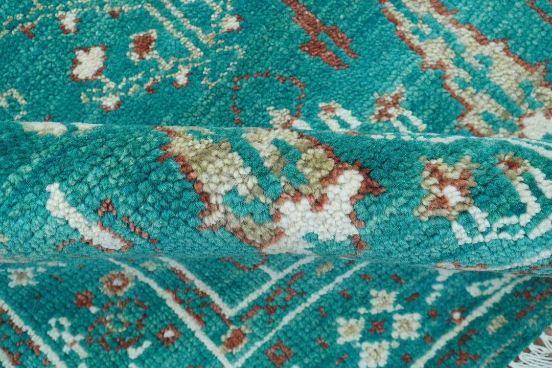 Hand knotted Tree of life Teal Traditional Style 4x6 Wool Area Rug - The Rug Decor