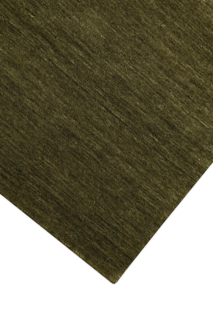 Hand Loomed Modern Green Solid Wool Area Rug - The Rug Decor