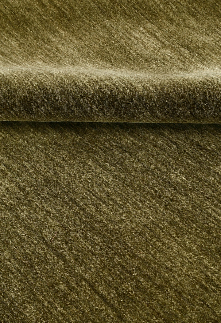 Hand Loomed Modern Green Solid Wool Area Rug - The Rug Decor