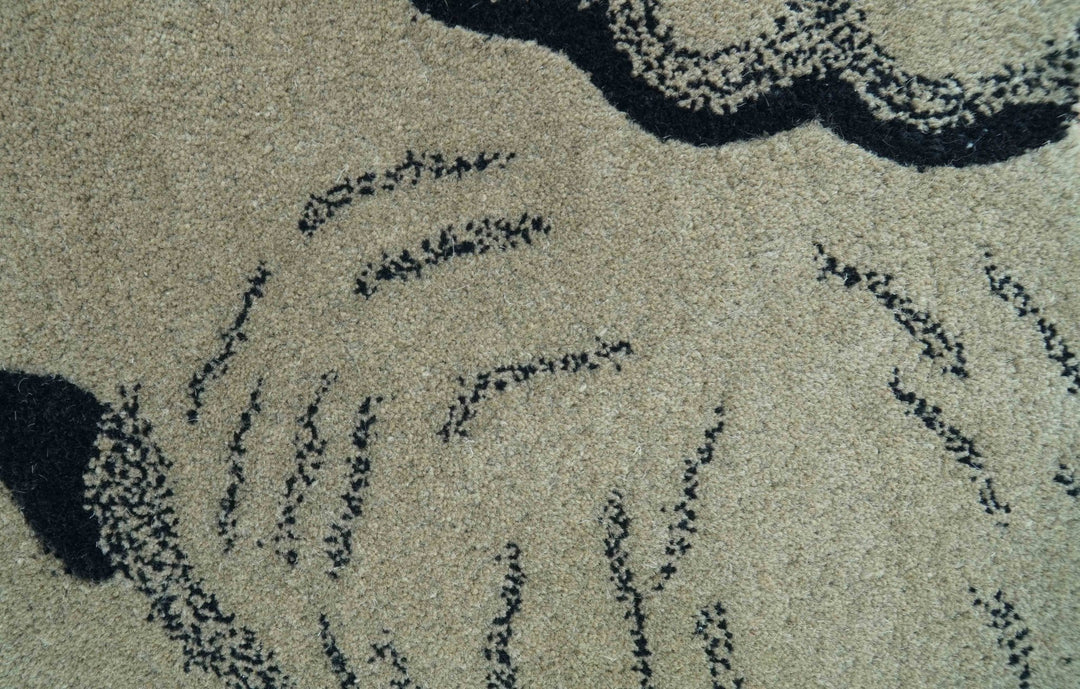 Hand Tufted 2x3 Animal Beige Elephant Wool Area Rug - The Rug Decor