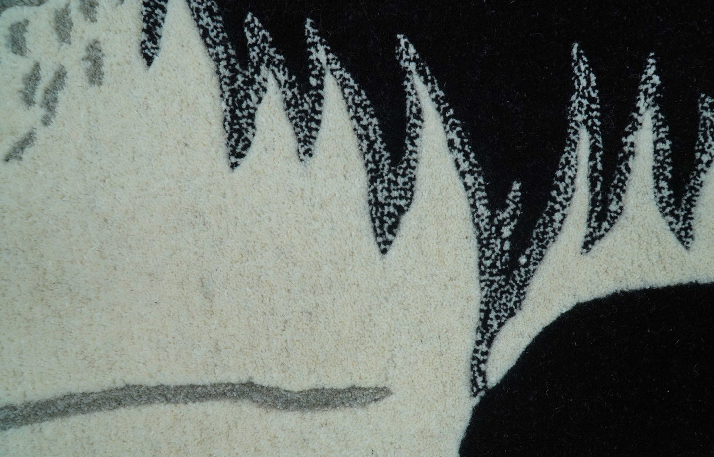 Hand Tufted 2x3 Animal Black And White Cat Wool Area Rug - The Rug Decor