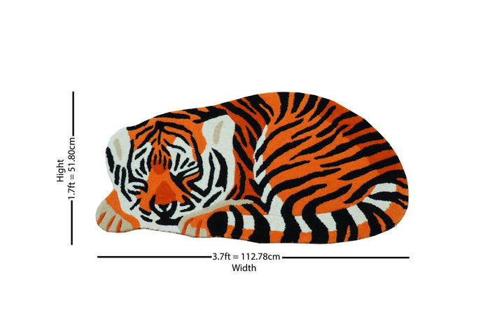 Hand Tufted 2x3 Animal Rust Baby Tiger Wool Area Rug - The Rug Decor