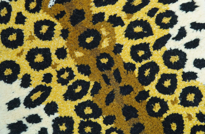 Hand Tufted 2x3 Gold Animal Leopard Wool Area Rug - The Rug Decor