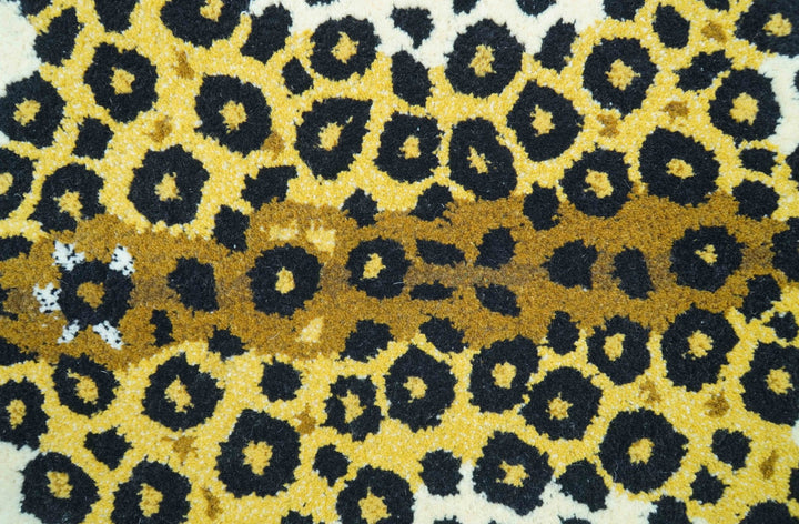 Hand Tufted 2x3 Gold Animal Leopard Wool Area Rug - The Rug Decor