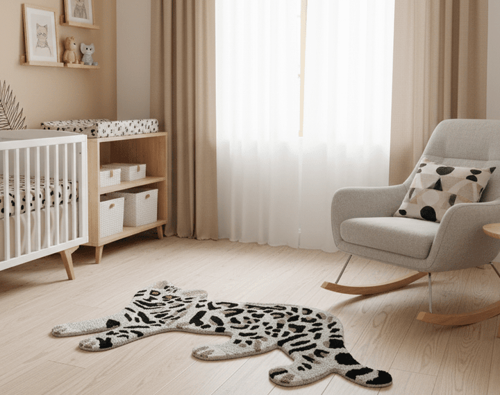 Hand Tufted Animal Cat White And Black 2x3 Wool Area Rug - The Rug Decor