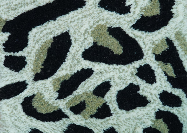 Hand Tufted Animal Cat White And Black 2x3 Wool Area Rug - The Rug Decor