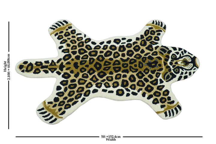 Hand Tufted Animal Leopard Gold And Black 3x5 Wool Area Rug - The Rug Decor