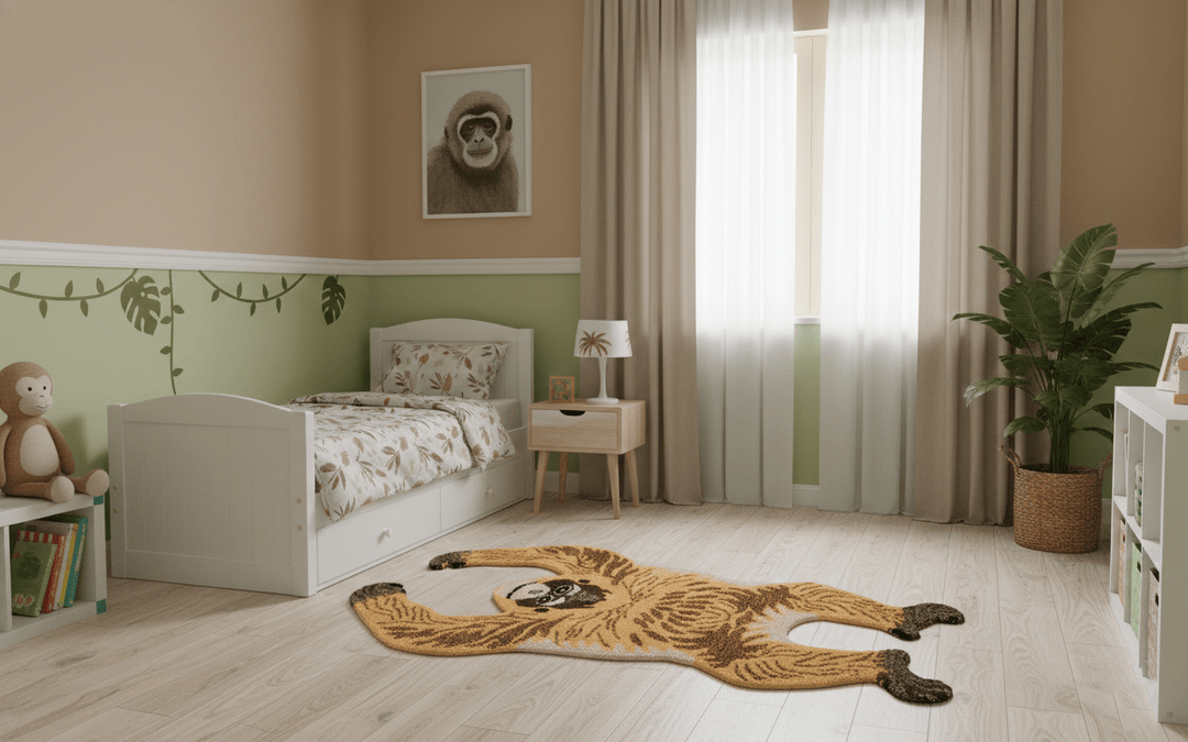 Hand Tufted Animal Monkey Brown 2x4 Wool Area Rug - The Rug Decor