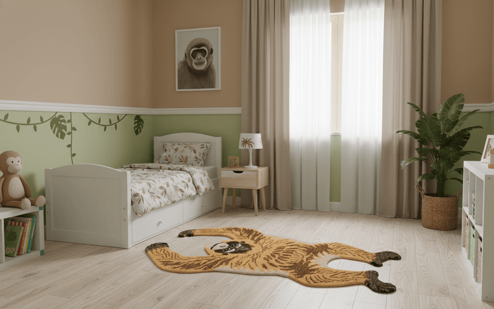 Hand Tufted Animal Monkey Brown 2x4 Wool Area Rug - The Rug Decor