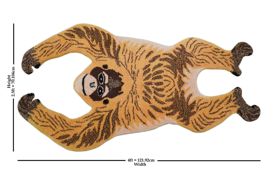 Hand Tufted Animal Monkey Brown 2x4 Wool Area Rug - The Rug Decor