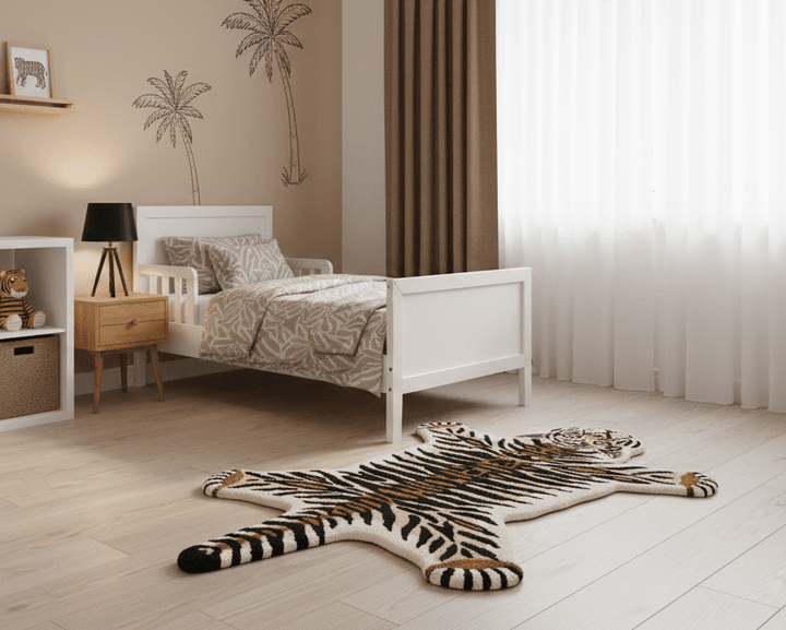 Hand Tufted Animal Tiger Black 3x5 Wool Area Rug - The Rug Decor