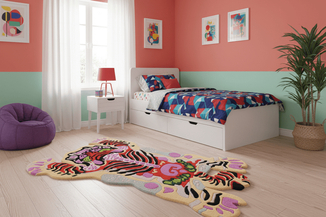 Hand Tufted Animal Tiger Black 3x5 Wool Area Rug - The Rug Decor