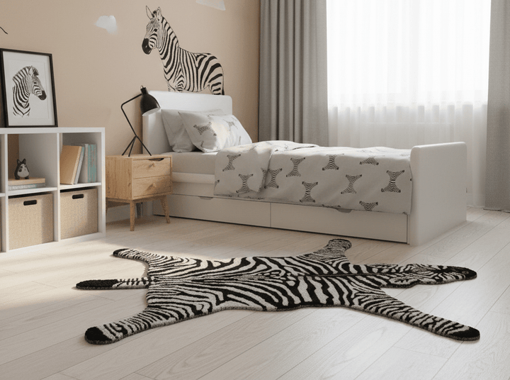 Hand Tufted Animal Zebra White And Black 3x5 Wool Area Rug - The Rug Decor