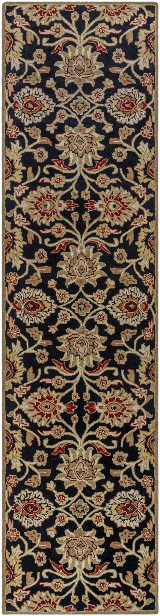 Hand Tufted Black And Beige Traditional Style Wool Rug - The Rug Decor