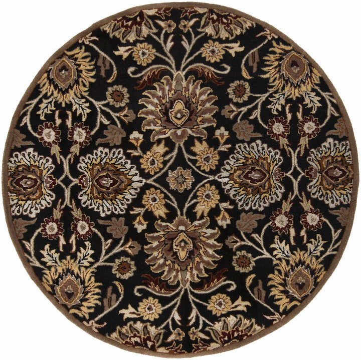 Hand Tufted Black And Beige Traditional Style Wool Rug - The Rug Decor