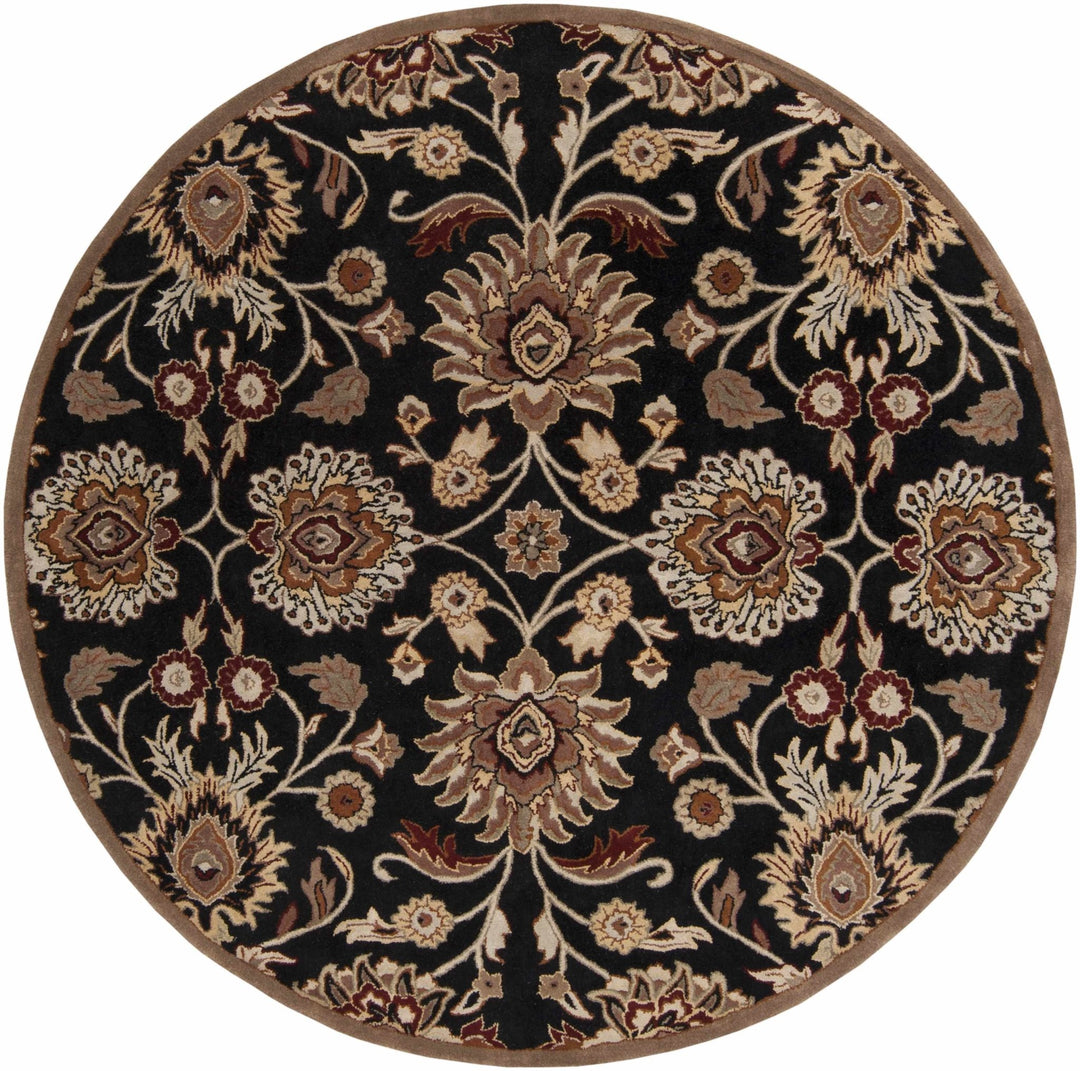 Hand Tufted Black And Beige Traditional Style Wool Rug - The Rug Decor