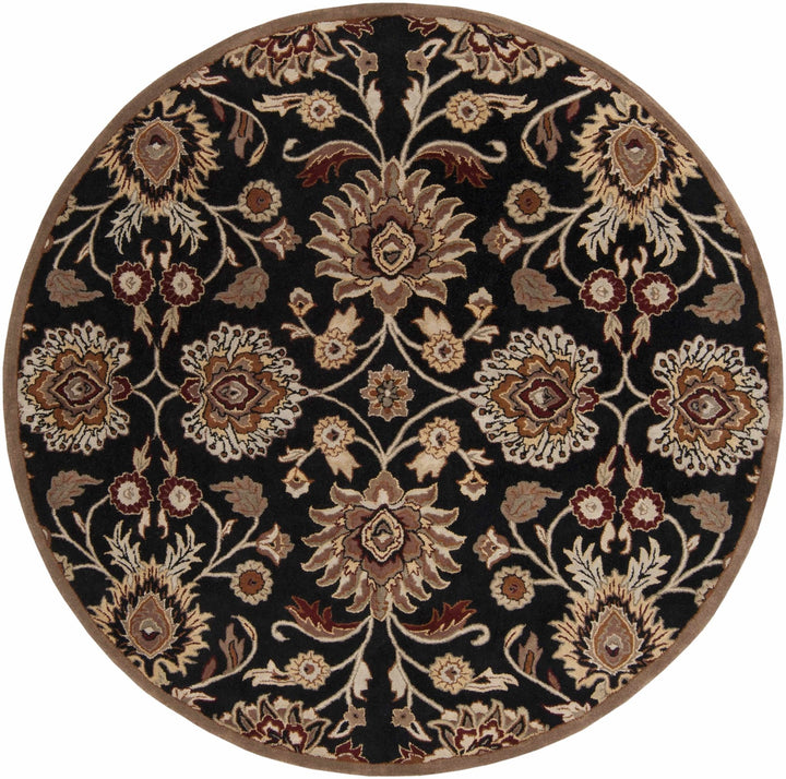 Hand Tufted Black And Beige Traditional Style Wool Rug - The Rug Decor