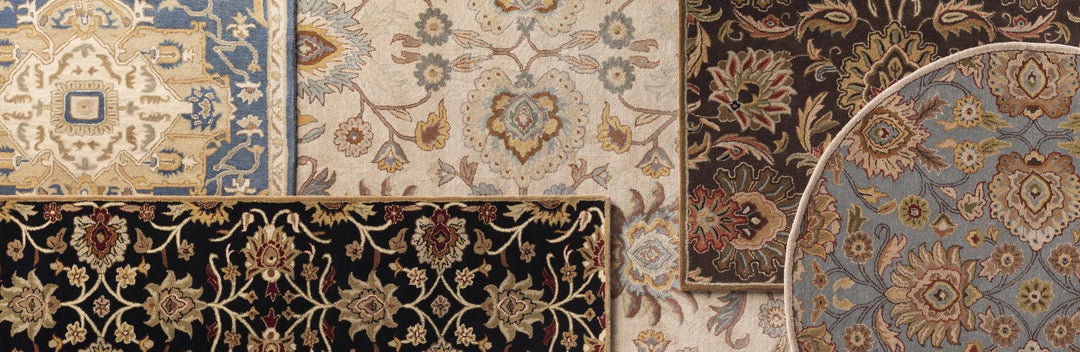 Hand Tufted Black And Beige Traditional Style Wool Rug - The Rug Decor