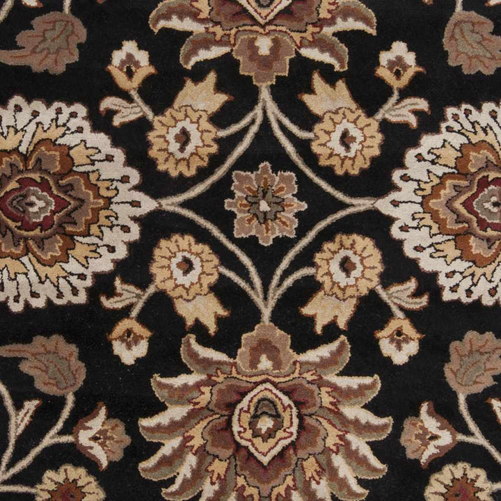 Hand Tufted Black And Beige Traditional Style Wool Rug - The Rug Decor