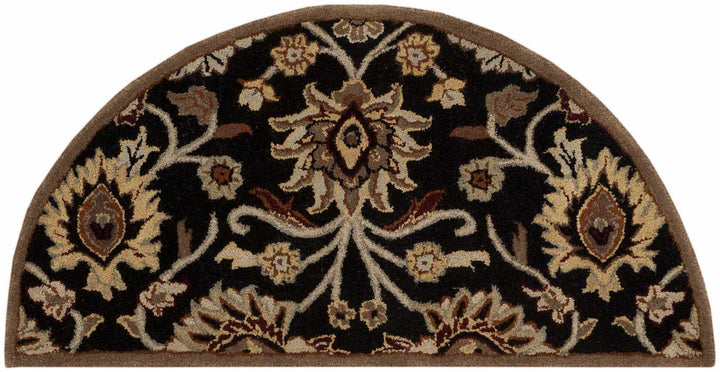 Hand Tufted Black And Beige Traditional Style Wool Rug - The Rug Decor