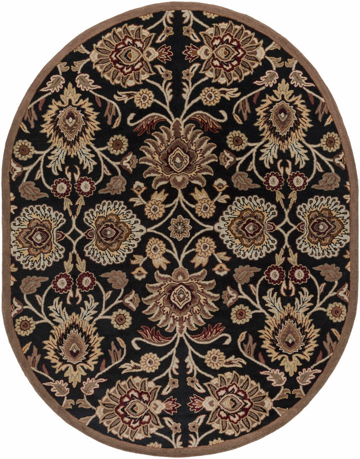 Hand Tufted Black And Beige Traditional Style Wool Rug - The Rug Decor
