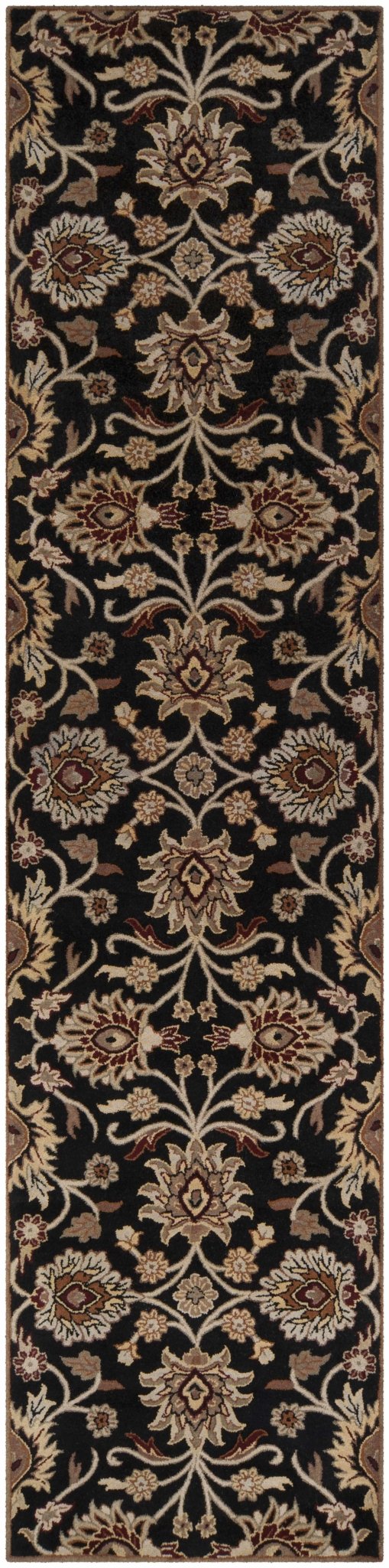 Hand Tufted Black And Beige Traditional Style Wool Rug - The Rug Decor