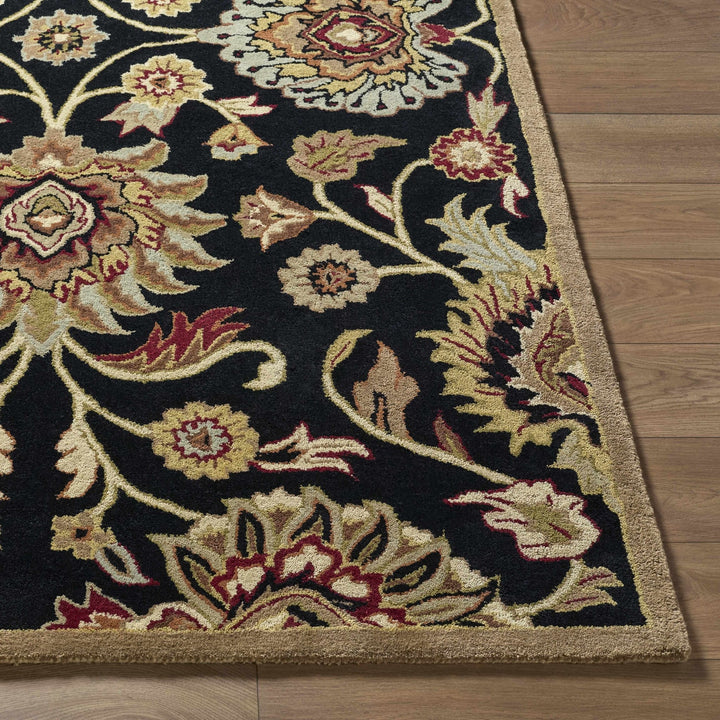 Hand Tufted Black And Beige Traditional Style Wool Rug - The Rug Decor