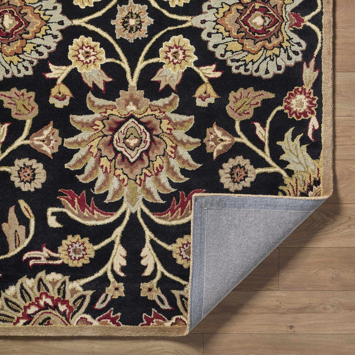 Hand Tufted Black And Beige Traditional Style Wool Rug - The Rug Decor