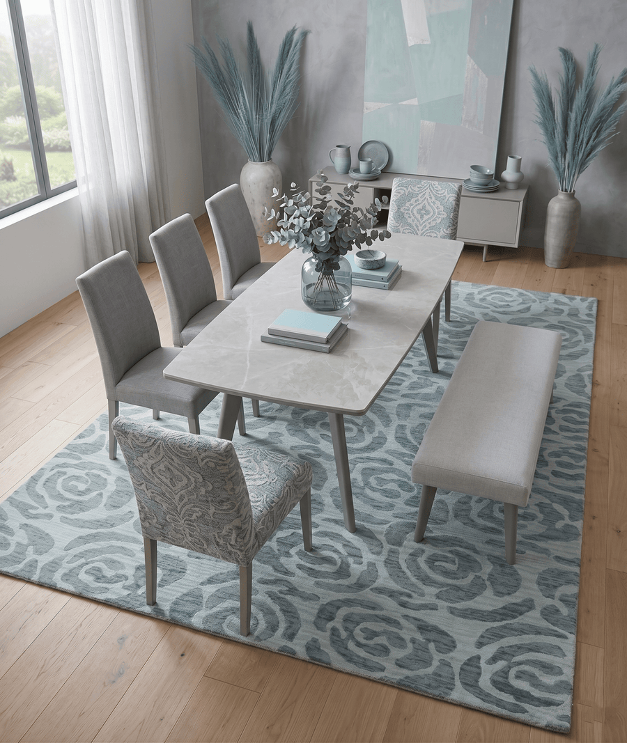 Hand Tufted Contemporary Gray and Silver Wool Area Rug - The Rug Decor
