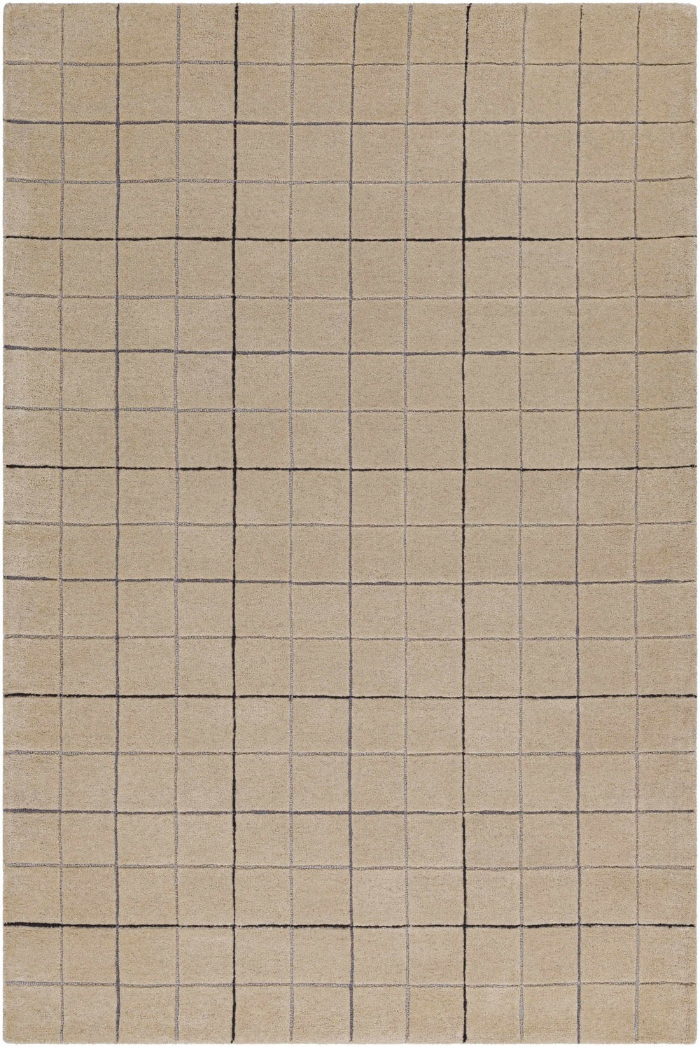 Hand Tufted Contemporary Pattern Tan And Black Wool Area Rug - The Rug Decor