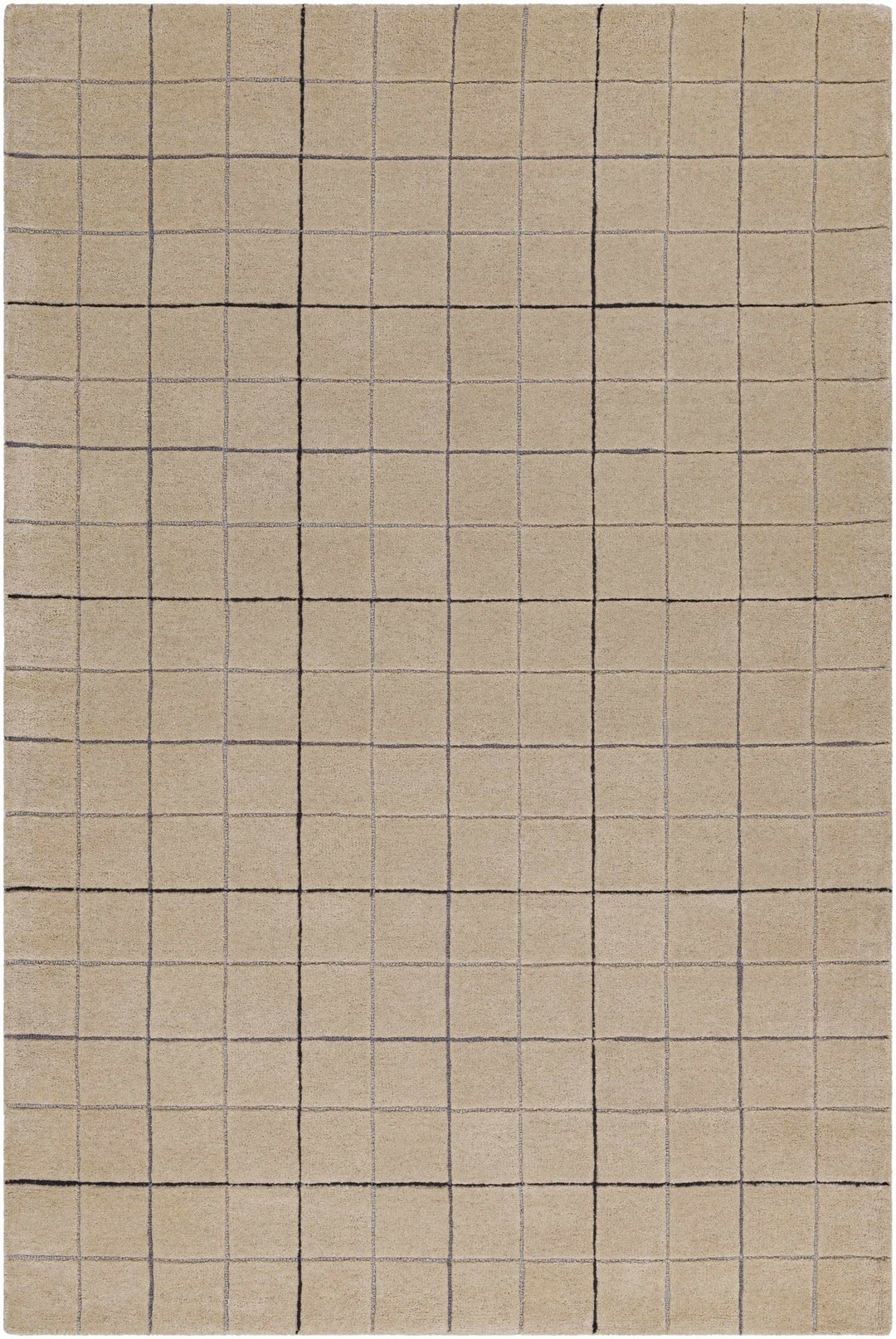 Hand Tufted Contemporary Pattern Tan And Black Wool Area Rug - The Rug Decor