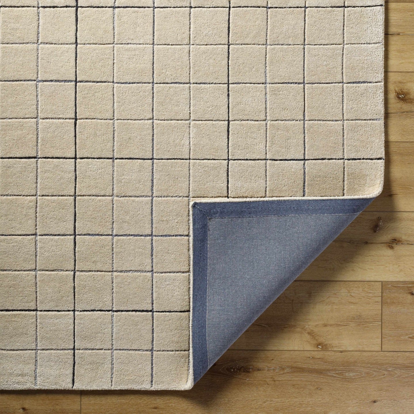 Hand Tufted Contemporary Pattern Tan And Black Wool Area Rug - The Rug Decor