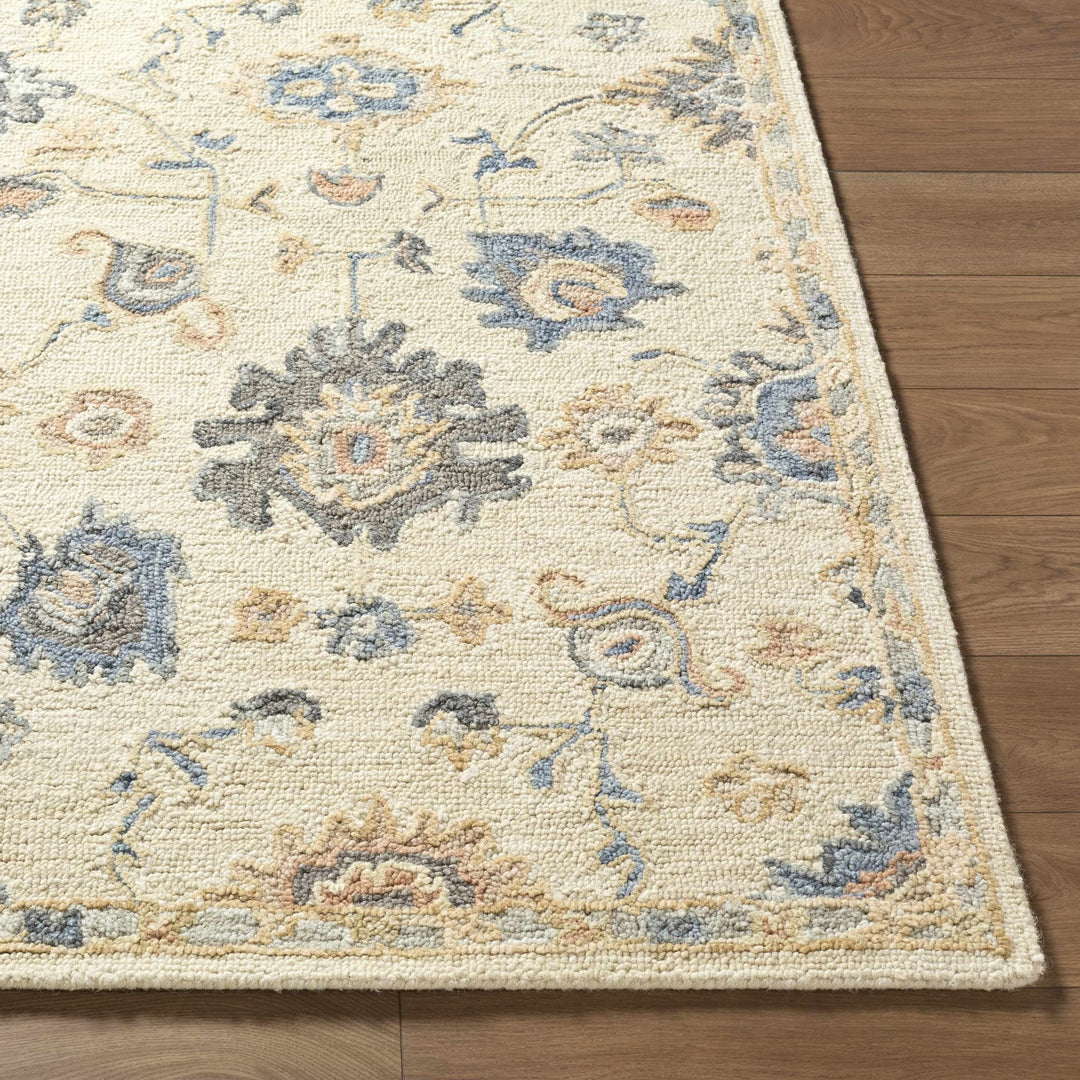 Hand Tufted Cream Traditional Oushak Design Wool Area Rug - The Rug Decor