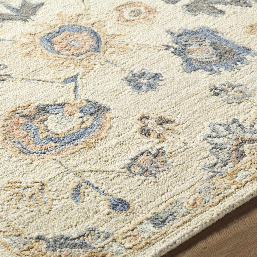 Hand Tufted Cream Traditional Oushak Design Wool Area Rug - The Rug Decor