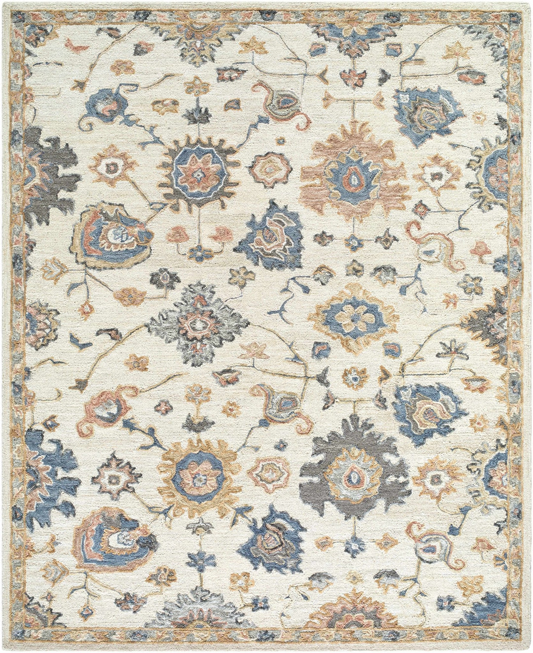 Hand Tufted Cream Traditional Oushak Design Wool Area Rug - The Rug Decor