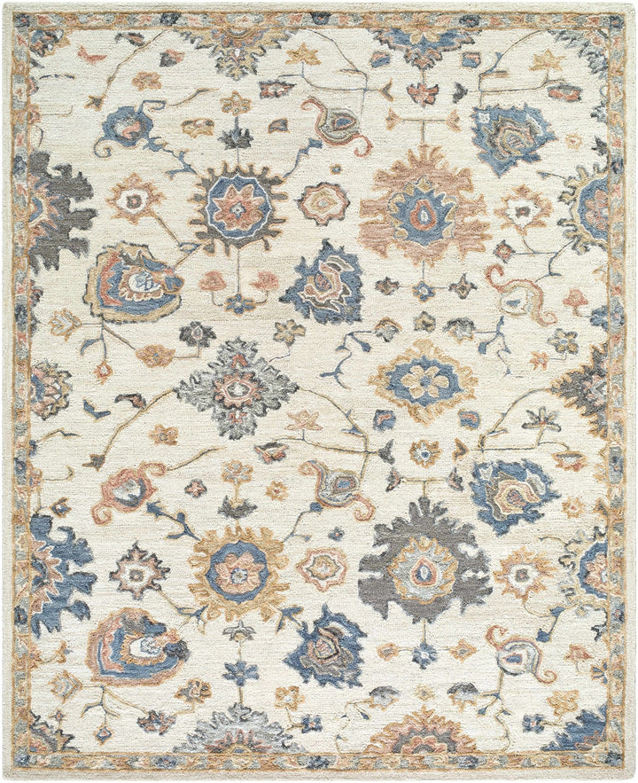Hand Tufted Cream Traditional Oushak Design Wool Area Rug - The Rug Decor