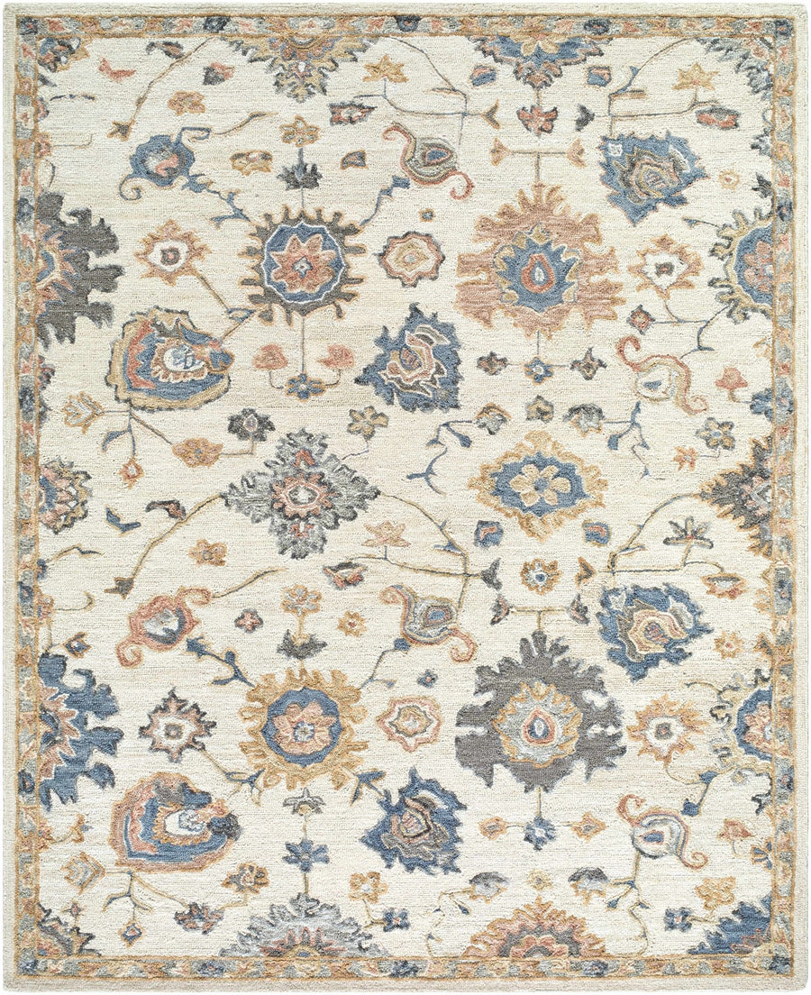 Hand Tufted Cream Traditional Oushak Design Wool Area Rug - The Rug Decor