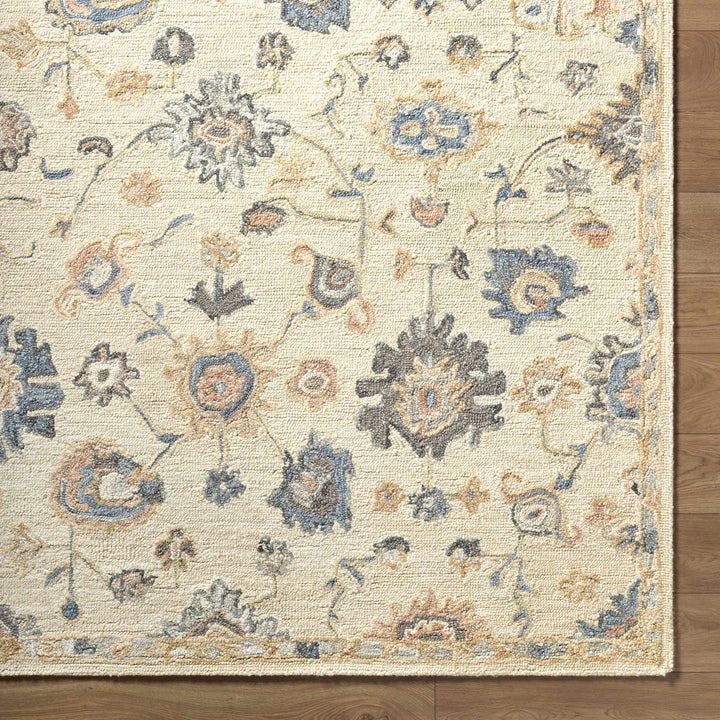 Hand Tufted Cream Traditional Oushak Design Wool Area Rug - The Rug Decor