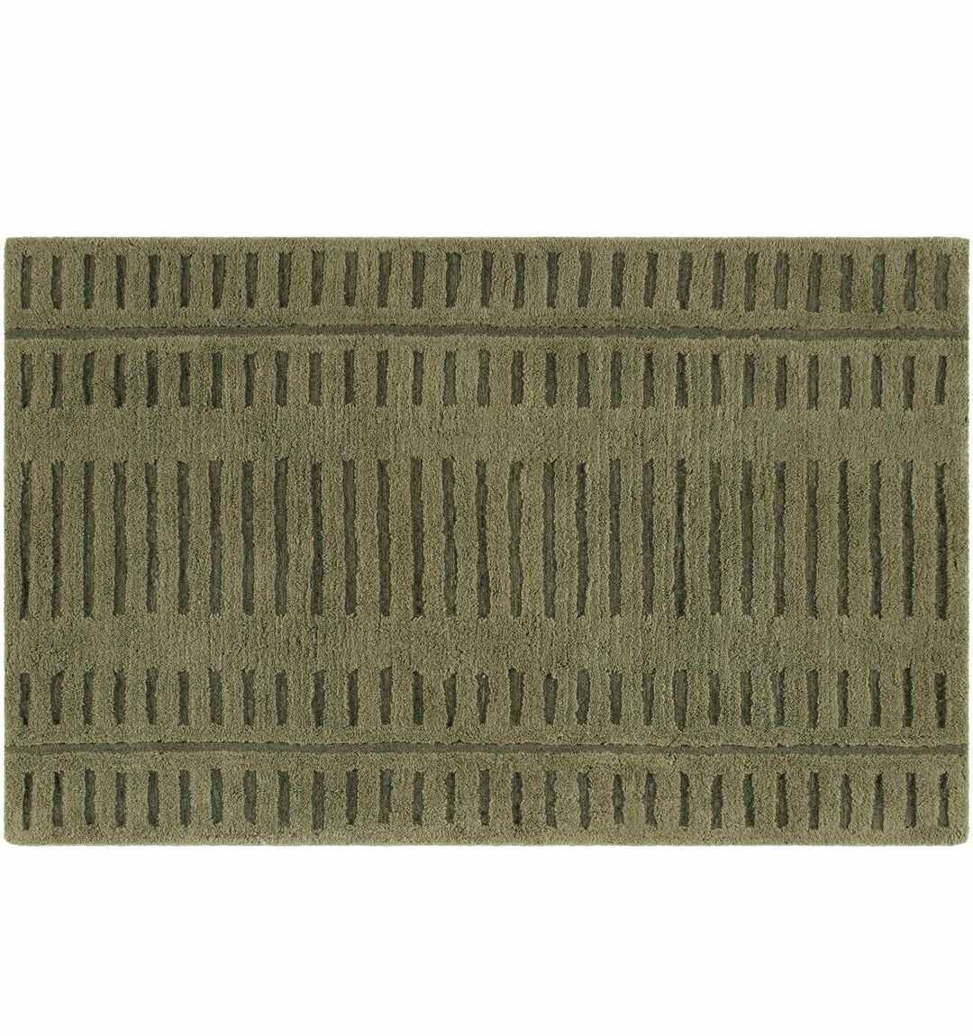 Hand Tufted Green Contemporary Style Wool Rug - The Rug Decor