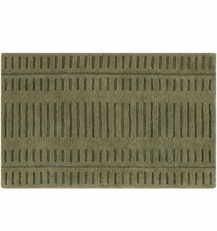 Hand Tufted Green Contemporary Style Wool Rug - The Rug Decor