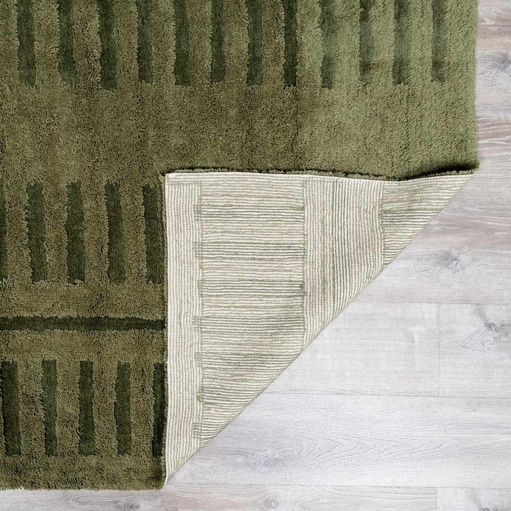 Hand Tufted Green Contemporary Style Wool Rug - The Rug Decor