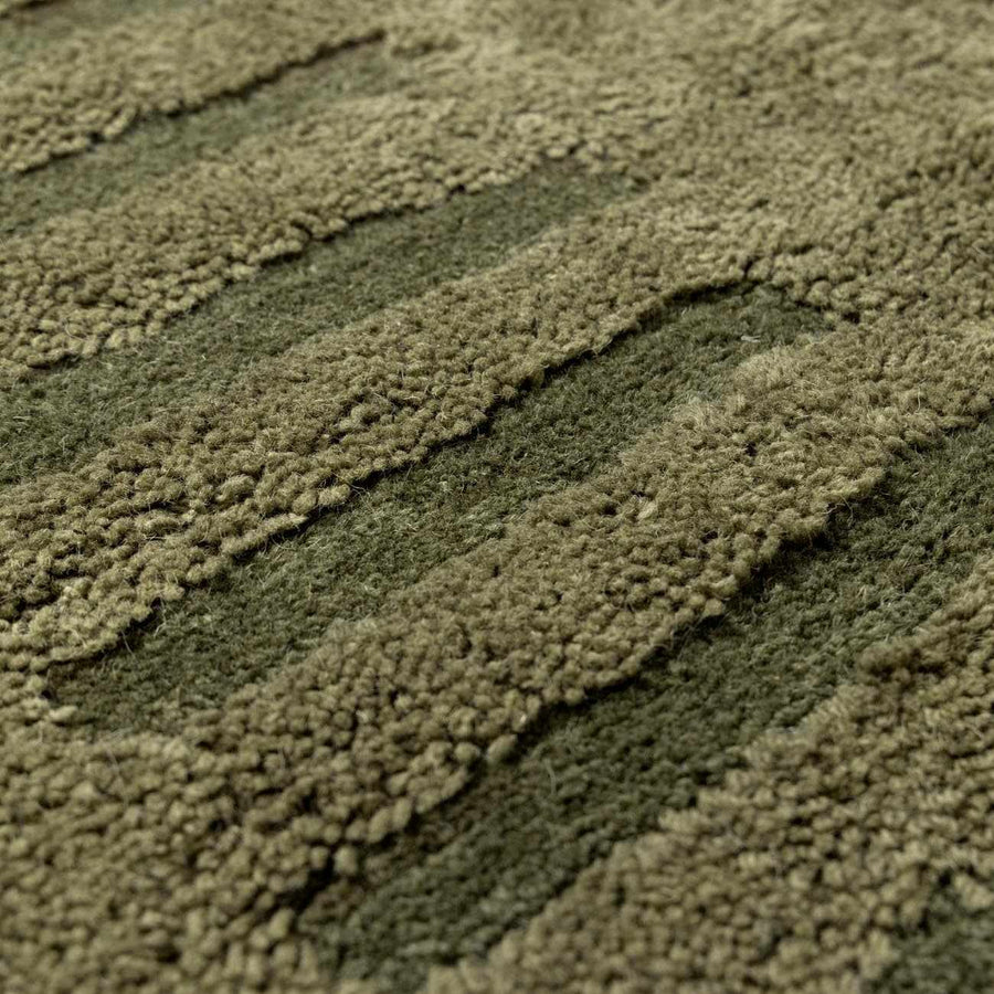 Hand Tufted Green Contemporary Style Wool Rug - The Rug Decor