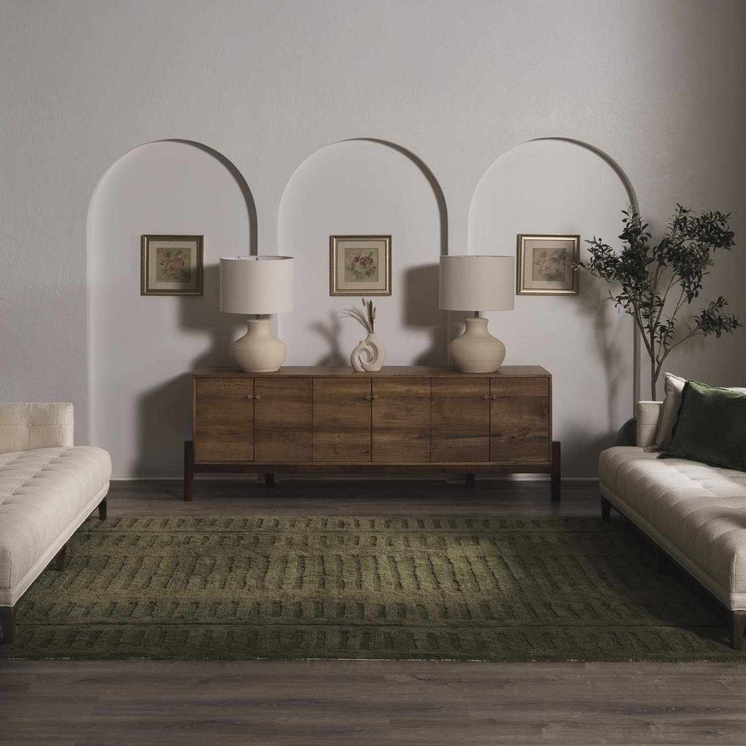 Hand Tufted Green Contemporary Style Wool Rug - The Rug Decor