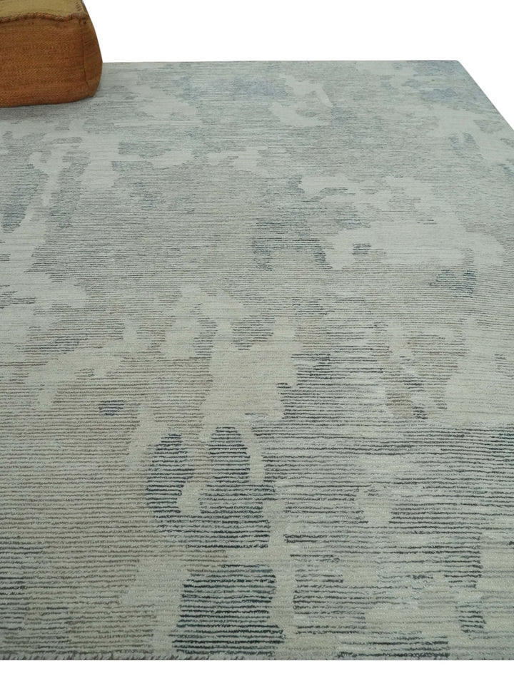 Hand Tufted Ivory, Beige and Charcoal Modern Abstract Design 8x10 Rug - The Rug Decor