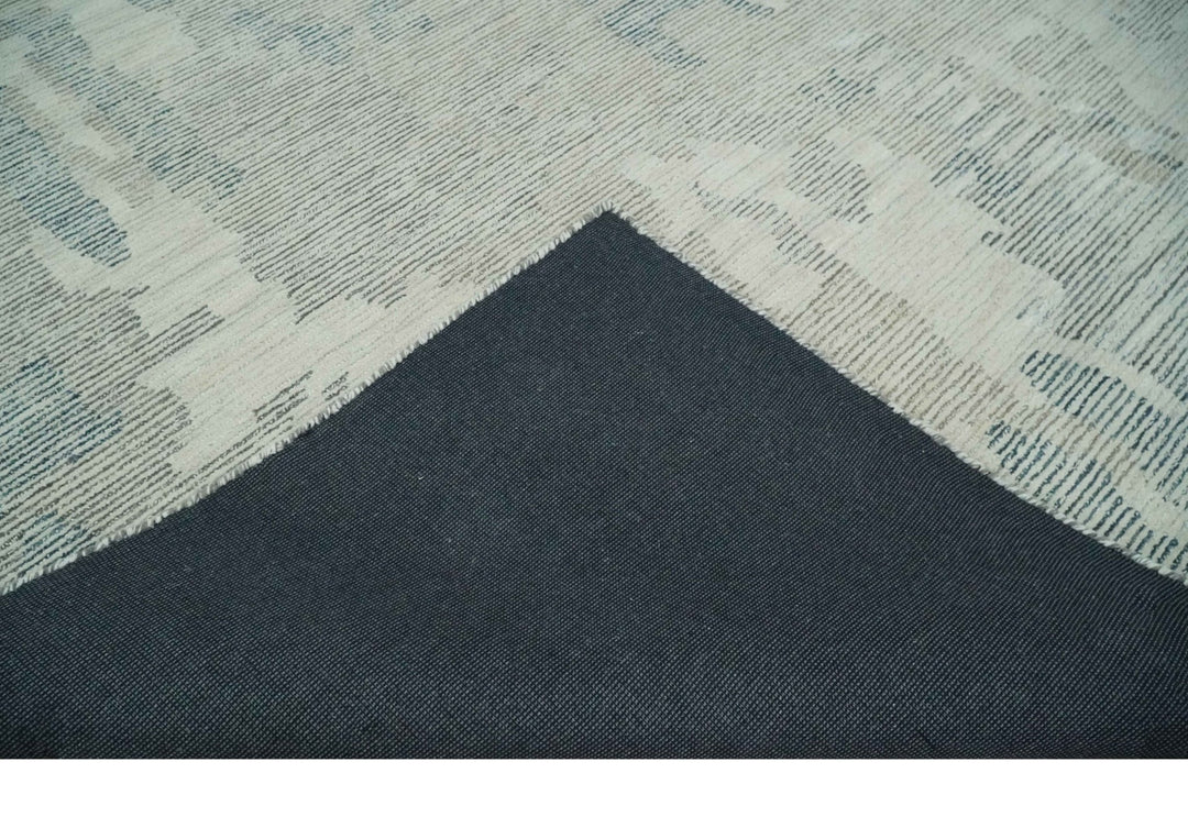 Hand Tufted Ivory, Beige and Charcoal Modern Abstract Design 8x10 Rug - The Rug Decor