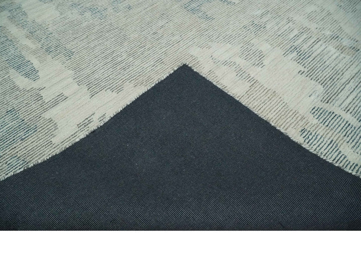 Hand Tufted Ivory, Beige and Charcoal Modern Abstract Design 8x10 Rug - The Rug Decor