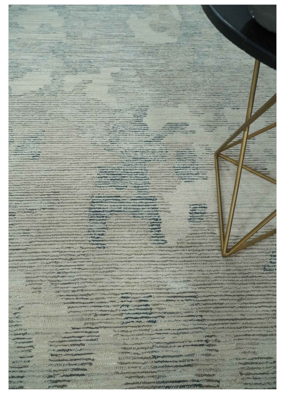 Hand Tufted Ivory, Beige and Charcoal Modern Abstract Design 8x10 Rug - The Rug Decor