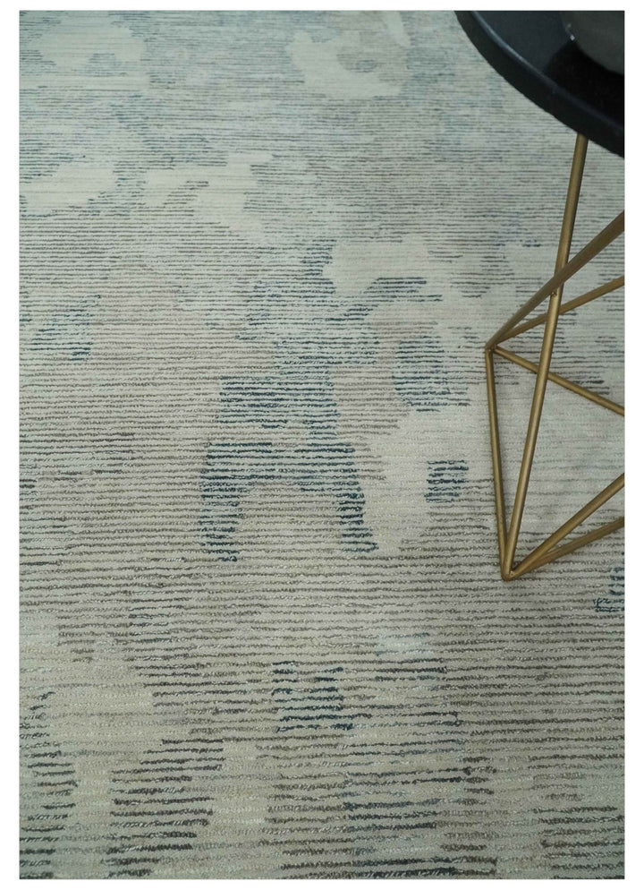 Hand Tufted Ivory, Beige and Charcoal Modern Abstract Design 8x10 Rug - The Rug Decor