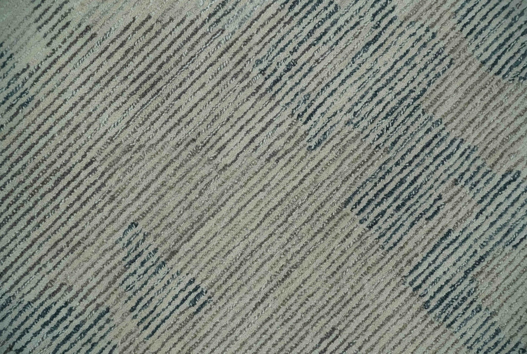 Hand Tufted Ivory, Beige and Charcoal Modern Abstract Design 8x10 Rug - The Rug Decor