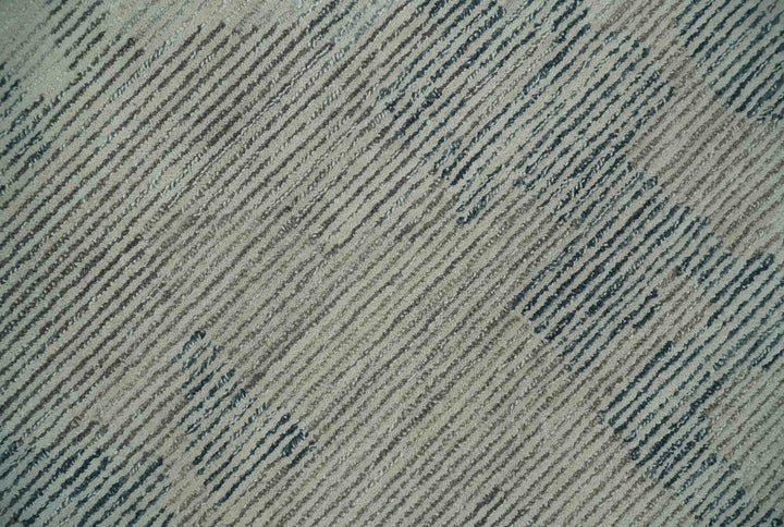Hand Tufted Ivory, Beige and Charcoal Modern Abstract Design 8x10 Rug - The Rug Decor